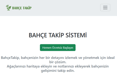 bahcetakip.com website screenshot